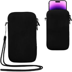 2 PCS Generic Phone Pouch - Neoprene Protective Sleeve,Shock-Absorbing & Scratch-Proof Phone Bag with Zipper Closure & Adjustable Neck Strap for Large Cell Phones, Universal Neoprene Cell Phone Sleeve in Saudi Arabia
