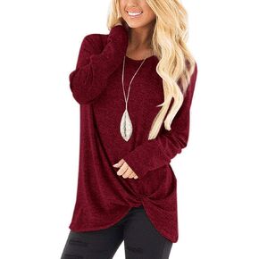 SAMPEEL Women's Tunic Tops Twist Knot Casual Pullover Shirts in Saudi Arabia