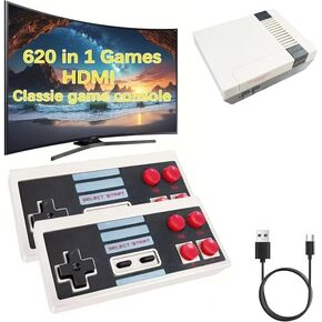 Classic Retro Game Console Built 620 Classic Video Games,Av Output Handheld Game System with Dual Wireless Controllers,Plug and Play. in Saudi Arabia