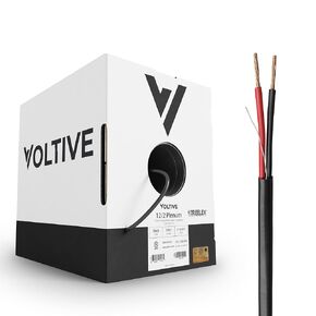 سلك مكبر صوت Voltive 14/2، Plenum CL3P، أبيض، 500 قدم - 14AWG، 2 موصلات، نحاس مجدول خالي من الأكسجين، مدرج في قائمة UL - V-1215-2 in Kuwait