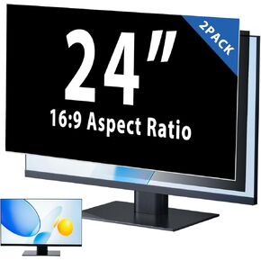 2 Pack Removable Computer Privacy Screen, 24 Inch Privacy Screen for Monitor with UV-Blocking, Anti-Glare & Blue Light Filter, HD Eye Care, Easy to Remove/Install - 16:9 Aspect Ratio in Saudi Arabia