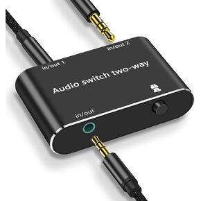 Audio Switch 3.5mm Bi-Direction Switch,Stereo Audio Switcher 2 in 1/1 in 2 Out,A udio Swit ch Headphone Manual Selector Splitter for Phone PC Laptop Headphone(Black) in Saudi Arabia