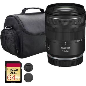 Canon RF 28-70mm f/2.8 هي عدسة STM | عدسة تكبير قياسية بفتحة f/2.8 ساطعة، وتثبيت الصورة، وتركيز تلقائي STM سلس للصور الشخصية وحفلات الزفاف والسفر (6535C002) | يتضمن حقيبة + ذاكرة 64 جيجابايت in Kuwait