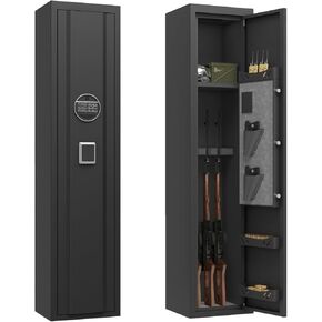 Heavy-Duty 3-5 Gun Safe for Rifles and Pistols, Gun Cabinet with Removable Racks for Home, Gun Storage Locker with Electronic Lock & LED Alarm Light, Fully Assembled Rifle Safe, 52’H in Saudi Arabia