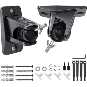 Speaker Wall & Ceiling Mount, Universal Bracket for Small Rear Satellite Surround Sound Speakers with 1/4"-20, M5 M4 Thread & Keyhole, Holds up to 11 lbs, Works with Roku, Samsung Q990D and More in Saudi Arabia