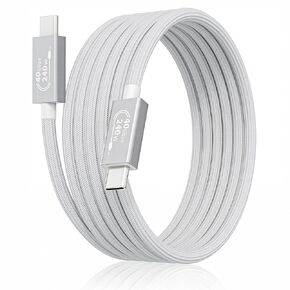 كابل Thunderbolt 4 لـ USB4 بطول 6.6 قدم، كابل USB C إلى C مجدول يدعم شاشة 8K/Dual 4K، شحن سريع 240 وات، مزامنة بيانات 40 جيجابت في الثانية، كابلات USB4 عالية السرعة لأجهزة Macbook Pro/Air، iPhone، PSSD، الإرساء، الشاشة in Kuwait