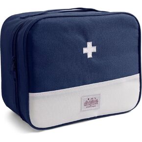 Faylapa First Aid Kit Empty Bag, 9.8x8.3x4.7 Inches Travel Empty First Aid Kit Pouch for Emergency at Home, Office, Car, Outdoors, Boat, Camping, Hiking(Bag Only, Navy Blue) in Kuwait