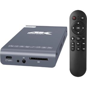4K Digital Media Player & HDD Enclosure 2-in-1, 4K@60Hz Ultra HD TV MP4 Video Player for USB Type-C Drive/SD Card, Digital Signage, H.265/HEVC, Looping Auto Playback, HDMI/AV Output in Saudi Arabia