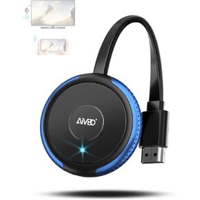 محول عرض لاسلكي AIMIBO 4K 5G - قم بتوصيل وتشغيل دونجل HDMI اللاسلكي، وإرسال الفيديو من Android iOS Windows MacOS Tablet كمبيوتر محمول إلى جهاز عرض شاشة التلفزيون، يدعم Airplay DLNA Miracast Blue in Kuwait