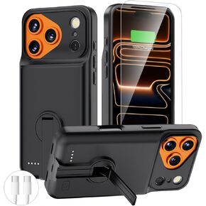 BOPPS 2025 New Battery Case for iPhone 17 Pro Max with Stand,Ultra Slim 8500mAh Portable Rechargeable Strong Protective Extended Charger Cover for iPhone 17 Pro Max Charging Case-6.9inch Black in Saudi Arabia