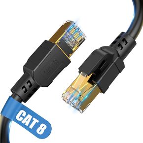 Nebite Cat 8 Ethernet Cable 20 FT, High Speed 40Gbps 2000Mhz, Weatherproof Indoor & Outdoor LAN Cable with RJ45 Connector for PS5/4, Xbox, Modem, TV, Switch, Laptop, Router in Saudi Arabia