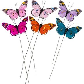 YCHTEWY- Monarch Butterfly Decor, Feather Butterfly Decorations Set of 12 pcs with Clip, 3.75", Orange… in Kuwait
