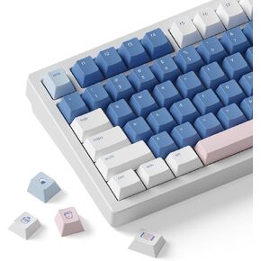 dokodoko Dream Bunny Keycaps - PBT Cherry Profile, Dye-Sub, 168 Keys, Cute Minimalist Pastel Set for Mechanical Keyboards in Saudi Arabia