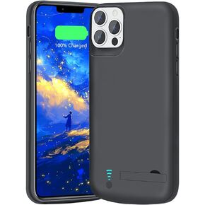 [حافظة بطارية إصدار جديد لهاتف iPhone 13/13 Pro، حافظة شاحن بطارية ممتدة قابلة لإعادة الشحن بقدرة 5000 مللي أمبير في الساعة، أضف 100% عصير إضافي (6.1 بوصة) أسود in Kuwait