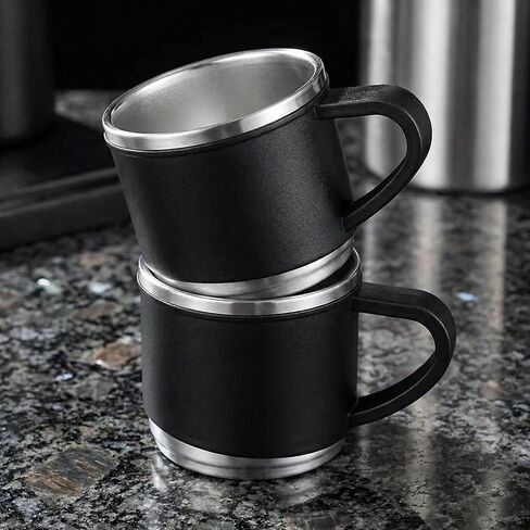 500ml Stainless Steel Vacuum Insulated Water Bottle Gift Set, 1 Bottle with 3 Cups, Double Wall Insulated Bottle for Hot & Cold Drinks Travel, Camping (BLACK) in Saudi Arabia