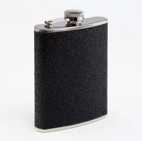 1 PC 8 oz Portable Stainless Steel Leather Flask - Unisex Multi-Functional Flask for Outdoor Activities, Travel, Camping, Parties - Perfect for Alcohol and Beverages (3.74 * 5.51 Inch) Black in Saudi Arabia