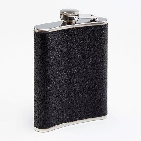 1 PC 8 oz Portable Stainless Steel Leather Flask - Unisex Multi-Functional Flask for Outdoor Activities, Travel, Camping, Parties - Perfect for Alcohol and Beverages (3.74 * 5.51 Inch) Black in Saudi Arabia