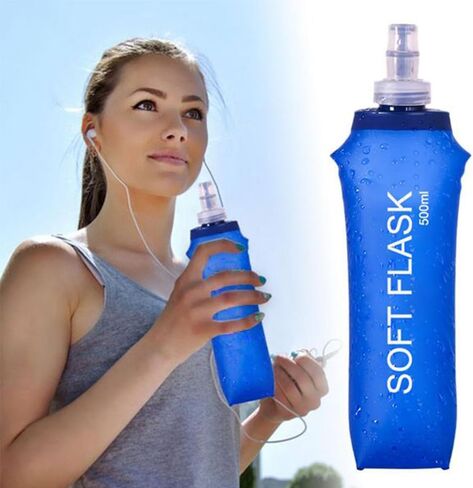 1PC 500ml Outdoor Soft Water Bottle – Perfect for Running, Marathons, Hiking & Fitness – Foldable, Shockproof, Lightweight & Portable in Saudi Arabia