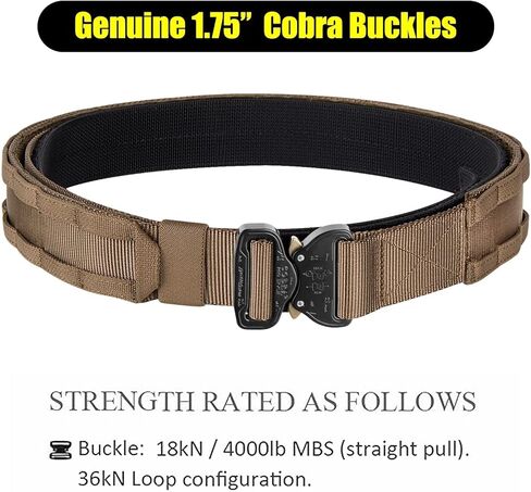 PETAC GEAR Tactical Battle Belt with Cobra Buckle | Heavy Duty Rigger Gun Belts |1.75" Inner Outer Molle Belt. in Saudi Arabia