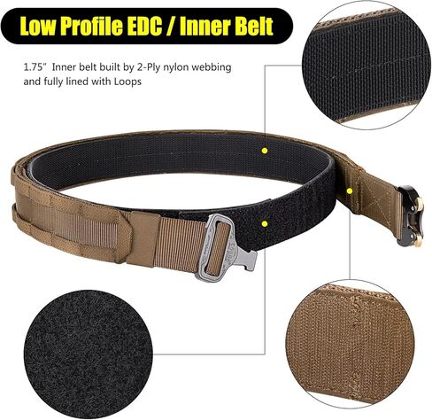 PETAC GEAR Tactical Battle Belt with Cobra Buckle | Heavy Duty Rigger Gun Belts |1.75" Inner Outer Molle Belt. in Saudi Arabia