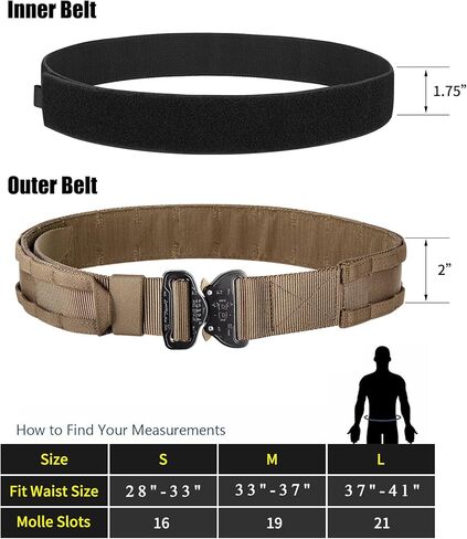 PETAC GEAR Tactical Battle Belt with Cobra Buckle | Heavy Duty Rigger Gun Belts |1.75" Inner Outer Molle Belt. in Saudi Arabia
