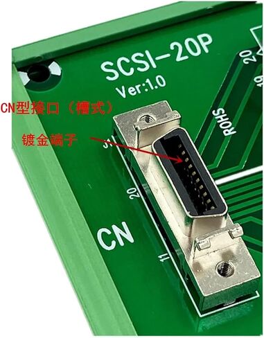 SCSI-20P SCSI CN20 MDR Female Breakout Board 20 Pin Terminal Module Adapter DIN Rail Mounting HPCN20P(20P TB and 1m Cable) in Saudi Arabia