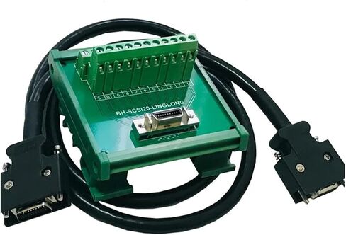 SCSI-20P SCSI CN20 MDR Female Breakout Board 20 Pin Terminal Module Adapter DIN Rail Mounting HPCN20P(20P TB and 1m Cable) in Saudi Arabia