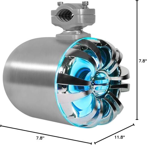 Rockville WB65KLED 600W Peak/300W RMS Marine Wakeboard Tower Speakers Pair, 6.5", Built-in LED Lights, 360 Degree Swivel, Waterproof, 4 Ohm, for Boats, Jeeps, and ATVs, 4-Piece in Saudi Arabia