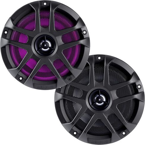 Memphis 6.5" LED Marine Coaxial Speakers - 1 Pair (2 Units) - OEM Bulk Pack MXA60L with Metal Gray Grilles in Saudi Arabia