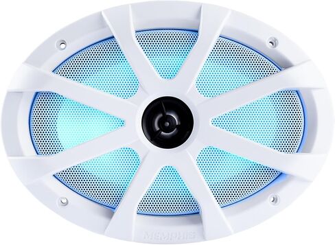 سماعات Memphis 6x9 LED البحرية المحورية - زوج واحد (وحدتان) - حزمة كبيرة من OEM MXA69L مع شبكات بيضاء in Saudi Arabia