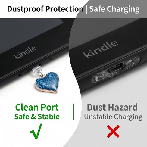 YOJO Dust Plug Charms للقارئ الإلكتروني، مقابس منفذ شحن USB-C اللطيفة من النوع C، واقيات المنافذ الجمالية، هدية تقنية لمحبي الكتب والقراء والطلاب والنساء والرجال in Kuwait
