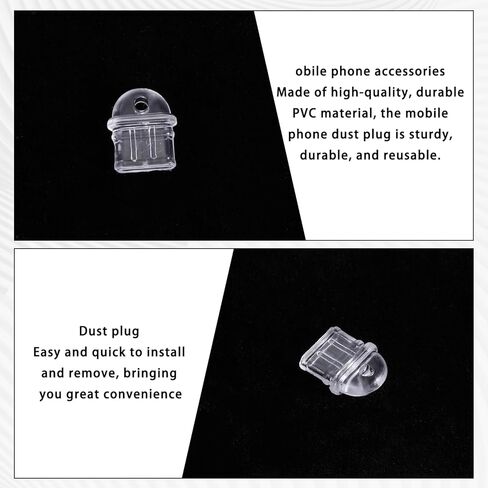 100 Pcs Clear Type C Dust Plug, Silicone Anti-Dust Charging Port Protector with Cleaning Tool for Electronic Devices in Kuwait
