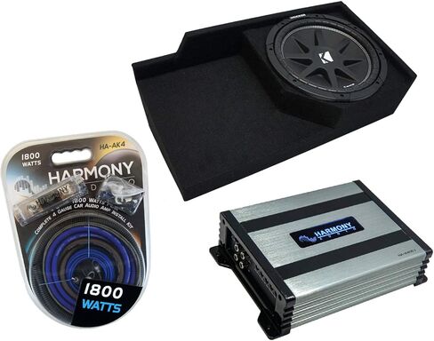 Harmony Audio Compatible with 1988-1998 GMC Sierra Extended Cab Truck Kicker Bundle Comp C10 Single 10" Sub Box Enclosure & Harmony HA-A400.1 Amp in Saudi Arabia