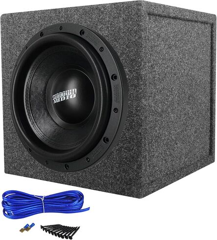 حزمة Sundown Audio U-12 V.2 D2: 12 بوصة 4000 واط الذروة / 2000 واط RMS DVC 2 أوم مضخم صوت السيارة، صندوق فرعي مغلق 1.0 قدم مكعب 3/4 بوصة MDF، مجموعة تثبيت الصندوق الفرعي، 3 عناصر in Saudi Arabia
