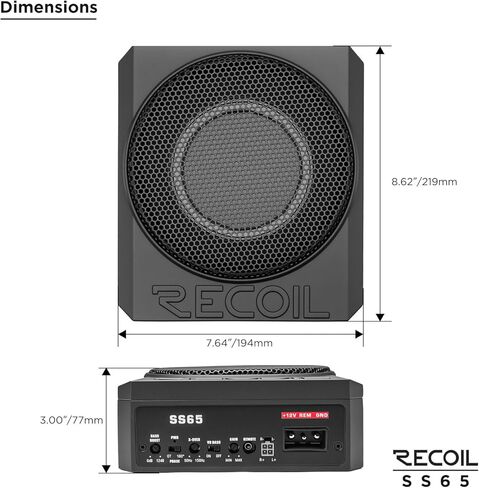 RECOIL SS65 Ultra-Thin 6.5" Active Under Seat Car Subwoofer VB Bass DSP, Built-in Amplifier for Cars, Trucks, SUVs in Saudi Arabia