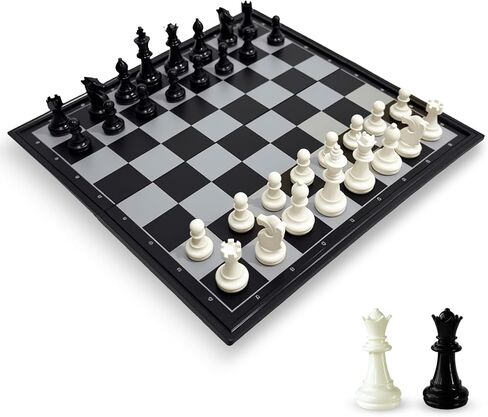 Travel Chess Set, 10 inch Magnetic Chess Board with 2 Extra Queen Portable Folding Board Chess Games for Kids, Adults in Saudi Arabia