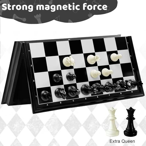 Travel Chess Set, 10 inch Magnetic Chess Board with 2 Extra Queen Portable Folding Board Chess Games for Kids, Adults in Saudi Arabia