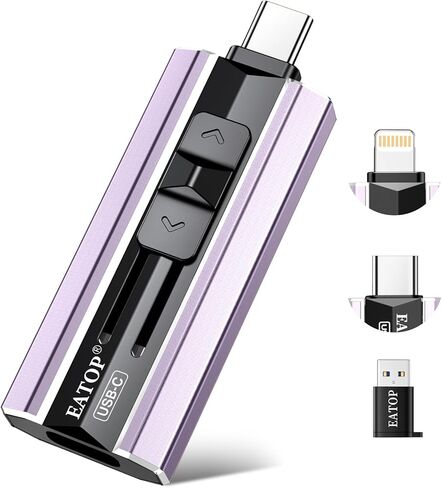 EATOP 256GB Dual Interface Flash Drive, No App Required, Portable USB Storage Memory Stick for iPhone, iPad, Android, PC & Mac – Easily Stores Photos, Videos & Files (Lavender Purple) in Saudi Arabia
