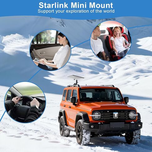 Starlink Mini Clamp Mount، 2 في 1 حامل المشبك عالي التحمل لقارب RV، مشبك عمود عالمي متوافق مع محول أنابيب Starlink Mini 2024-2026 لرف السقف / اليخت / العربة / الشرفة in Kuwait