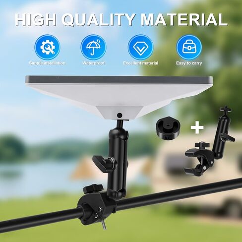 Starlink Mini Clamp Mount، 2 في 1 حامل المشبك عالي التحمل لقارب RV، مشبك عمود عالمي متوافق مع محول أنابيب Starlink Mini 2024-2026 لرف السقف / اليخت / العربة / الشرفة in Kuwait