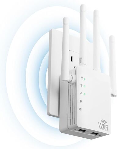 WiFi Extender，WiFi Extenders Signal Booster - WiFi Repeater with 12880 Sq.ft Coverage 105 Devices，with 1200Mbps Dual - Band 2.4G&5G，1-Tap Setup，Supports Ethernet Port,Faster Speed in Saudi Arabia