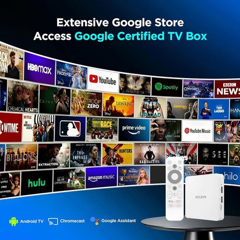 KP1 Android TV Box 12.0 جهاز بث 4K معتمد من Google مع بحث صوتي، ذاكرة الوصول العشوائي 2 جيجا، 32 جيجا ذاكرة الوصول العشوائي، صوت دولبي، بلوتوث 5.0 كروم كاست مدمج، تحكم ذكي بالمنزل (أبيض) in Kuwait