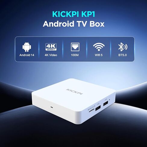 KP1 Android TV Box 12.0 جهاز بث 4K معتمد من Google مع بحث صوتي، ذاكرة الوصول العشوائي 2 جيجا، 32 جيجا ذاكرة الوصول العشوائي، صوت دولبي، بلوتوث 5.0 كروم كاست مدمج، تحكم ذكي بالمنزل (أبيض) in Kuwait