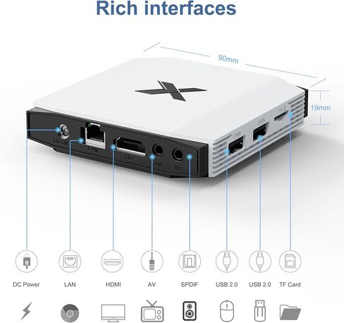 2026 Android TV Box 4K Ultra HD، 4GB RAM 32GB ROM، وحدة معالجة مركزية رباعية النواة G31 GPU، Dual WiFi BT5.0 HDMI 2.0 USB 2.0 مشغل وسائط in Saudi Arabia