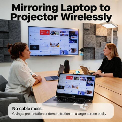 【Plug and Play】 Wireless HDMI Display Adapter Screen Mirroring Dongle Supports AirPlay Miracast DLNA for iPhone Android Windows Mac Stream Video Audio Photos to TV Monitor Projector No App Required in Saudi Arabia