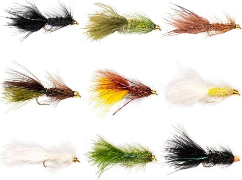 Woolly Bugger Fly Fishing Flies Assortment | Beadhead Streamer Wet Flies for Trout Bass Panfish | Versatile Sizes and Colors | Fly Fishing Lures for Rivers Lakes Streams in Saudi Arabia