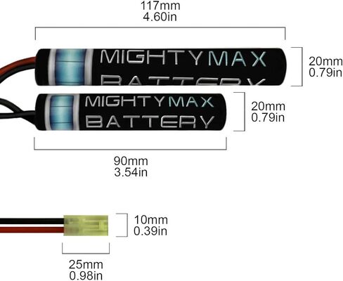 Mighty Max Battery 8.4V 1600mAh Butterfly Replaces KWA KM4 SR7 DEVGRU M4 AEG + 8V Charger in Saudi Arabia