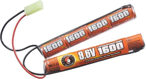 Lancer Tactical Nimh Airsoft Battery Bulk Compatible with AEG Airsoft Gun (9.6V, 1600 mAh Nunchuck)- 4 Pack in Saudi Arabia
