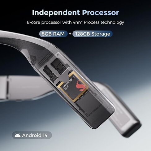 inmo AIR3 Smart AR Glasses, 1080P Micro-OLED Display, 36° FOV, 150" Virtual Screen, Built-in Processor, AI Assistant, Portable All-in-One Immersive XR Glasses (Ring NOT Included) in Saudi Arabia