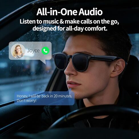 AI Smart Glasses with 4K Camera, 8MPW Anti-Shake Bluetooth Camera Glasses for Women Men, 1080P Video Recording Dual Mic Noise Reduction, Real Time Translation, Voice Assistant for Travel (3 lenses) in Saudi Arabia